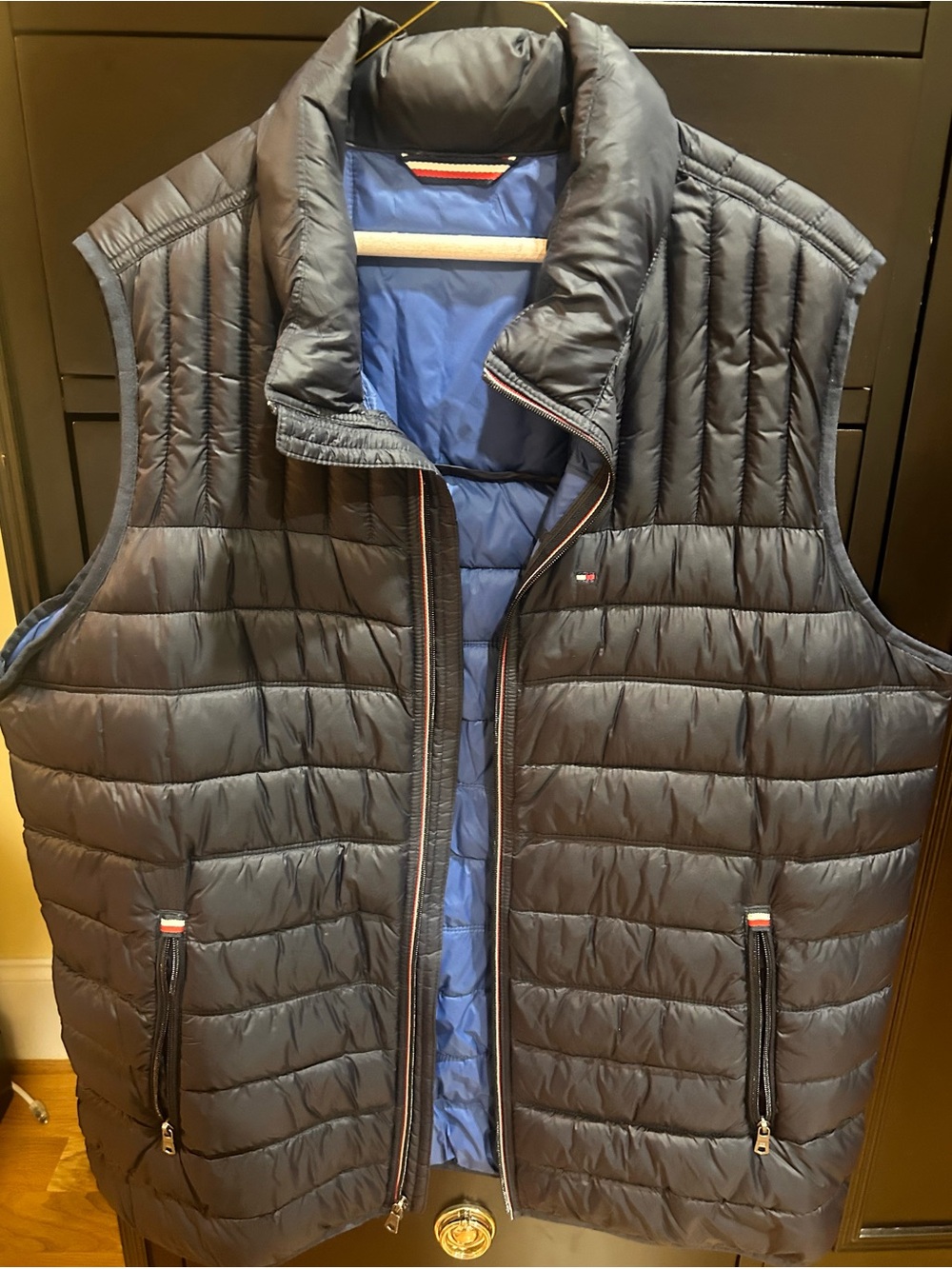 Tommy Hilfiger Men’s Navy Quilted Puffer Vest with Blue Lining